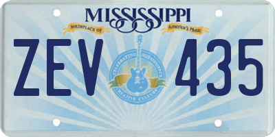 MS license plate ZEV435