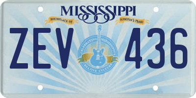 MS license plate ZEV436