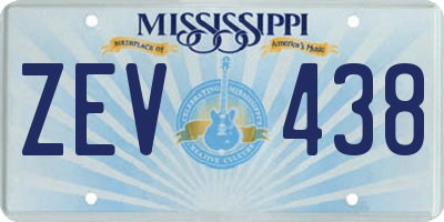 MS license plate ZEV438