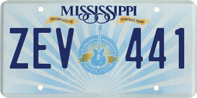 MS license plate ZEV441