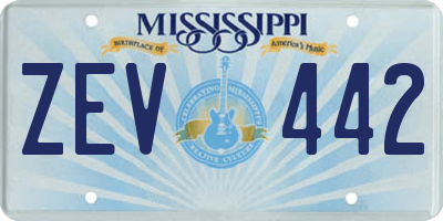 MS license plate ZEV442