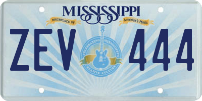 MS license plate ZEV444