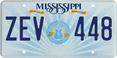 MS license plate ZEV448