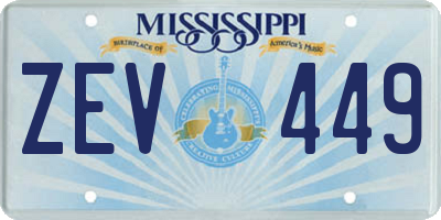 MS license plate ZEV449