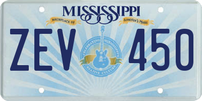 MS license plate ZEV450