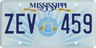 MS license plate ZEV459