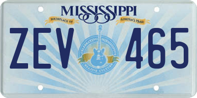 MS license plate ZEV465