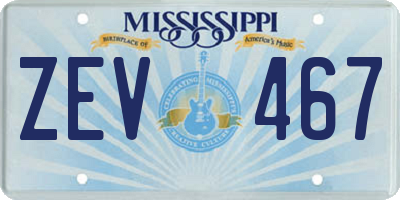 MS license plate ZEV467