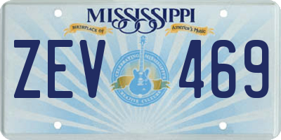 MS license plate ZEV469