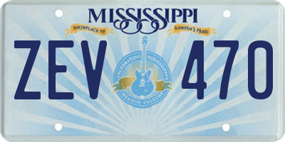 MS license plate ZEV470