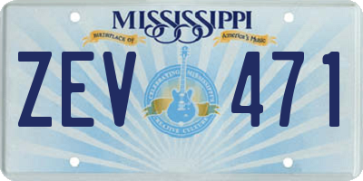 MS license plate ZEV471