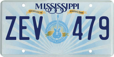 MS license plate ZEV479