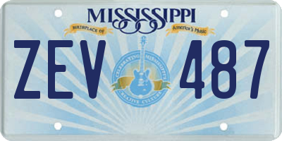 MS license plate ZEV487