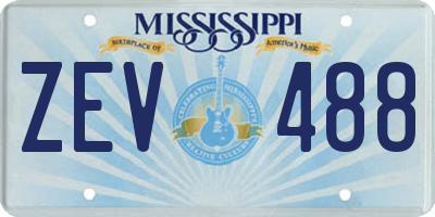 MS license plate ZEV488