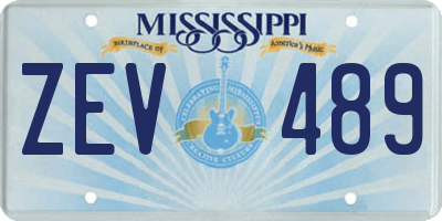 MS license plate ZEV489