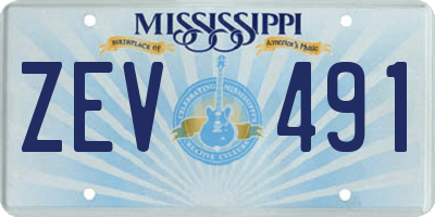 MS license plate ZEV491