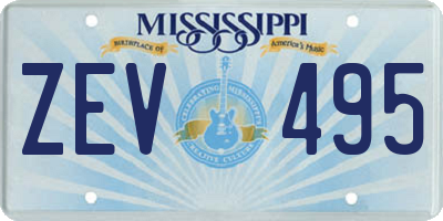 MS license plate ZEV495