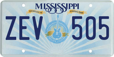 MS license plate ZEV505