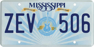 MS license plate ZEV506