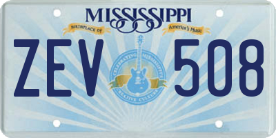 MS license plate ZEV508