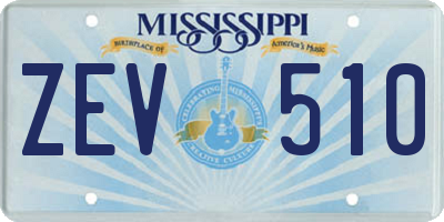 MS license plate ZEV510