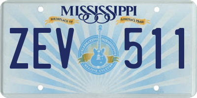 MS license plate ZEV511