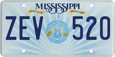 MS license plate ZEV520