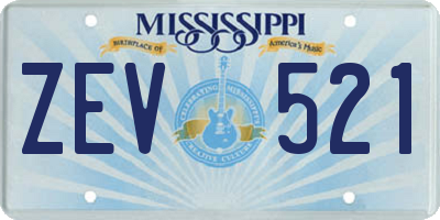 MS license plate ZEV521