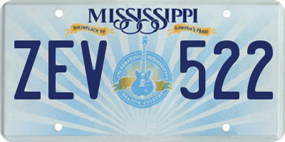 MS license plate ZEV522