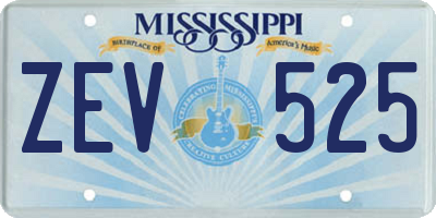 MS license plate ZEV525