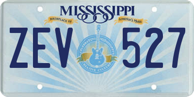 MS license plate ZEV527