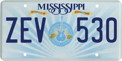 MS license plate ZEV530