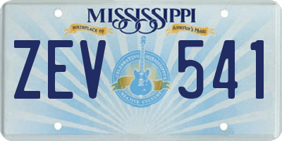 MS license plate ZEV541