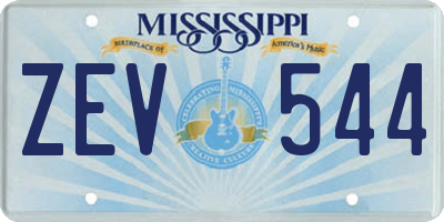 MS license plate ZEV544