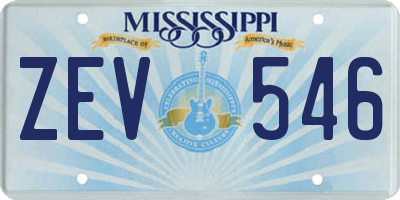 MS license plate ZEV546