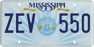 MS license plate ZEV550