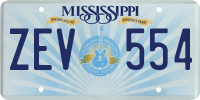 MS license plate ZEV554