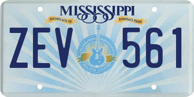 MS license plate ZEV561