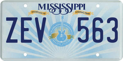 MS license plate ZEV563