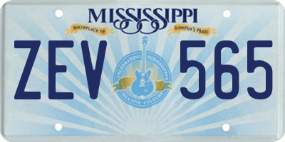 MS license plate ZEV565