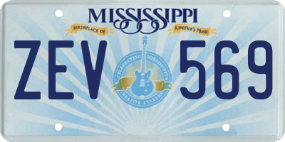 MS license plate ZEV569