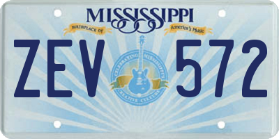 MS license plate ZEV572