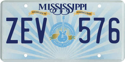 MS license plate ZEV576