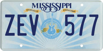 MS license plate ZEV577
