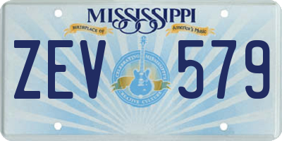 MS license plate ZEV579