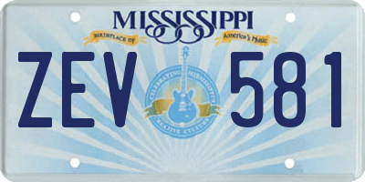 MS license plate ZEV581