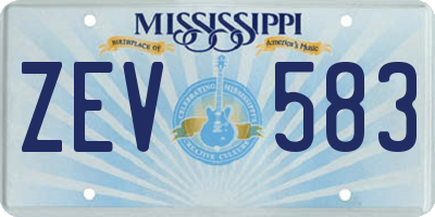 MS license plate ZEV583