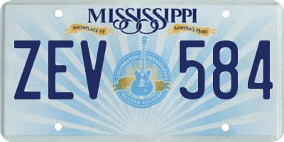 MS license plate ZEV584