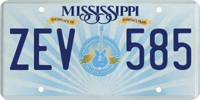 MS license plate ZEV585