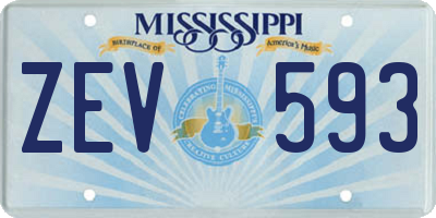 MS license plate ZEV593